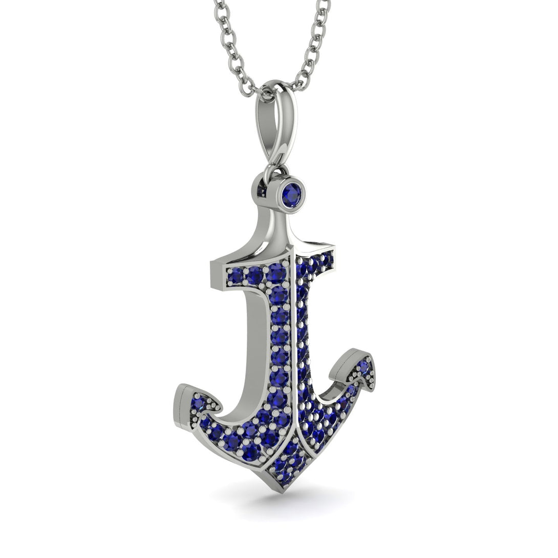 Anchor Sapphire Pendant - Brandon No. 15