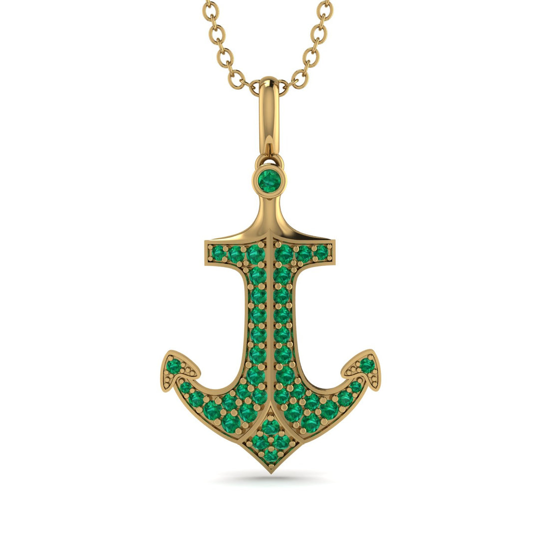 Anchor Emerald Pendant - Brandon No. 4