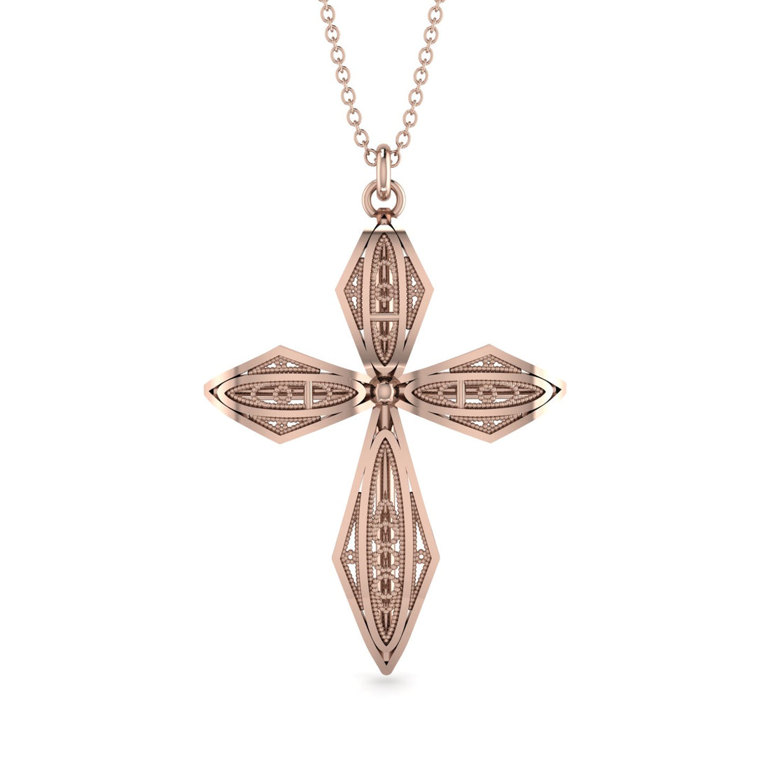 Architectural Geometric Cross Necklace - Carson No. 2