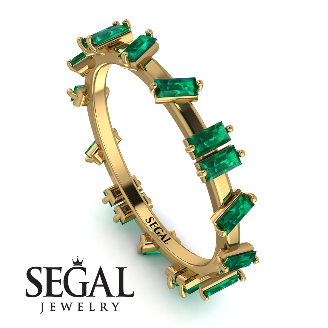 Baguette Emerald Eternity Band - Journee No. 4