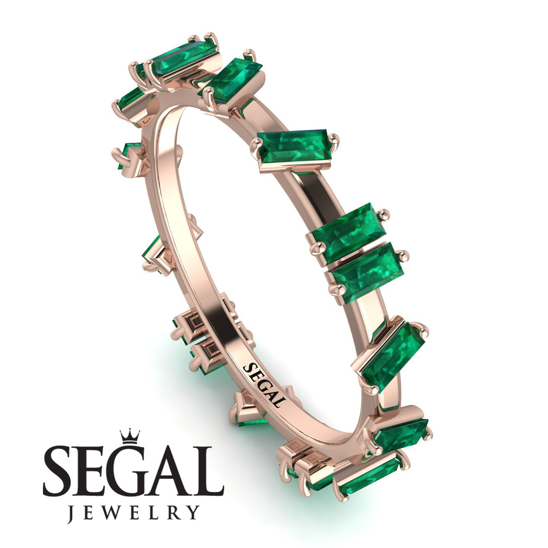 Baguette Emerald Eternity Band - Journee No. 5