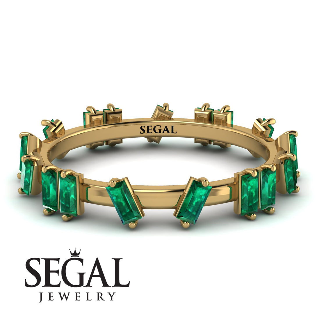 Baguette Emerald Eternity Band - Journee No. 4