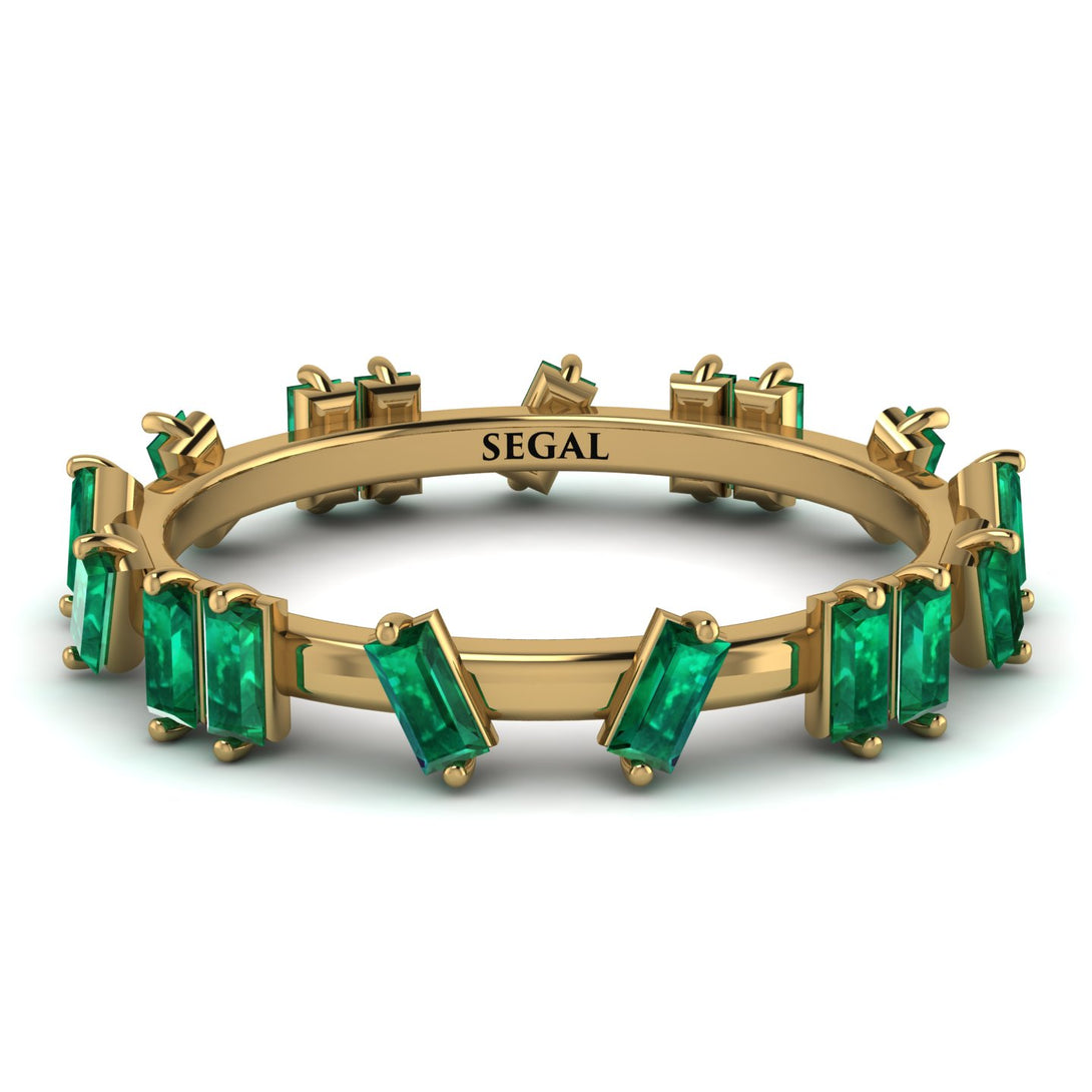 Baguette Emerald Eternity Band - Journee No. 4