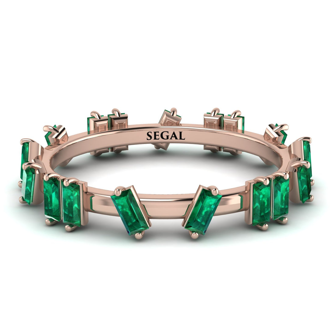 Baguette Emerald Eternity Band - Journee No. 5