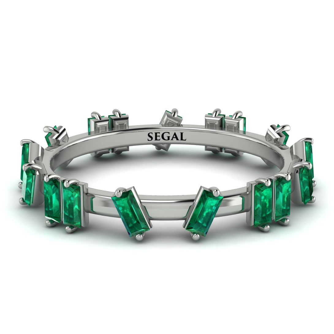 Baguette Emerald Eternity Band - Journee No. 6