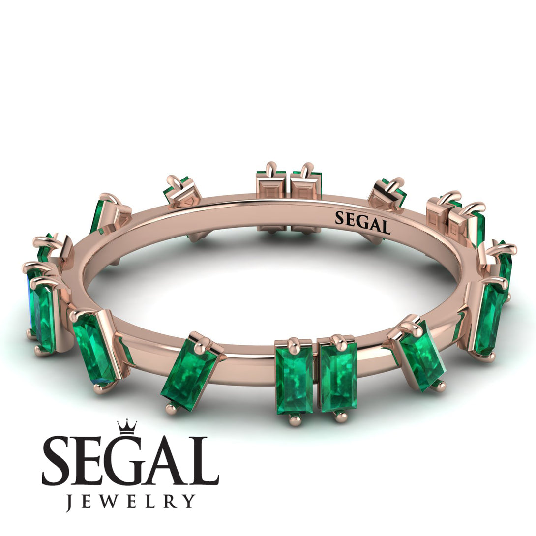 Baguette Emerald Eternity Band - Journee No. 5