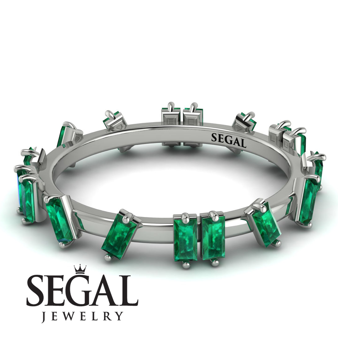 Baguette Emerald Eternity Band - Journee No. 6