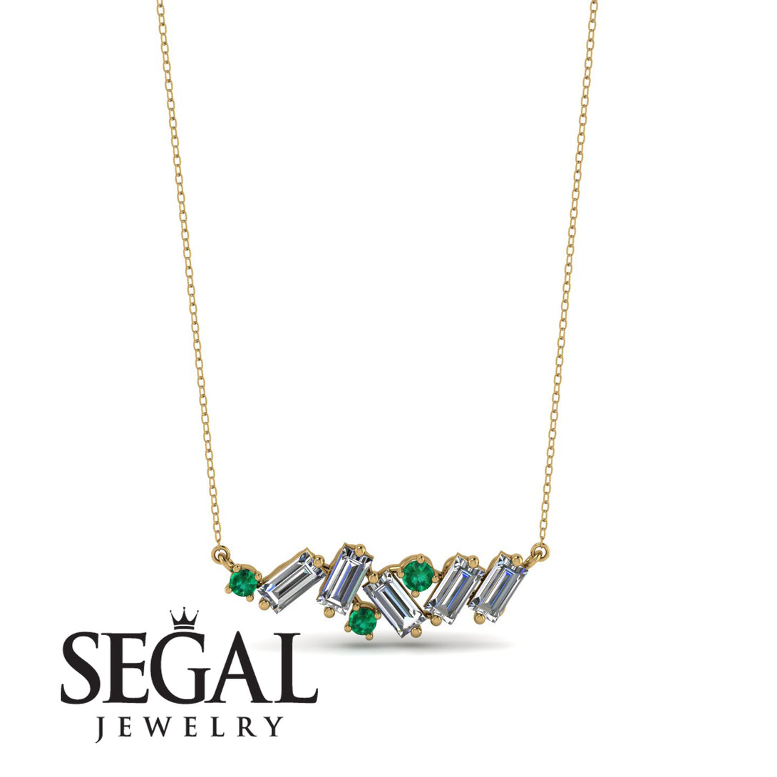 Baguette Emerald Necklace - Arielle No. 4