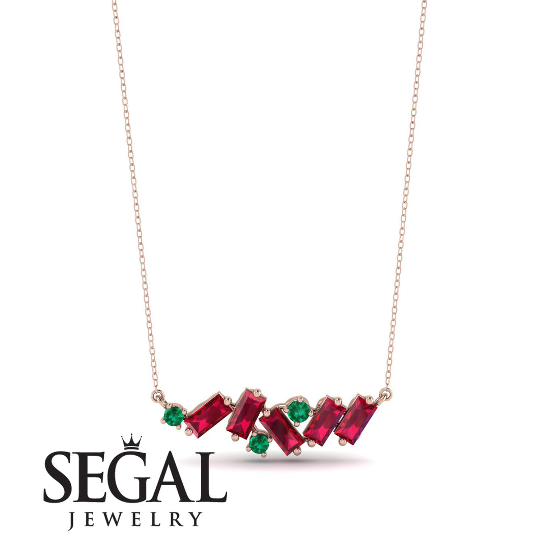 Baguette Emerald Necklace - Arielle No. 50