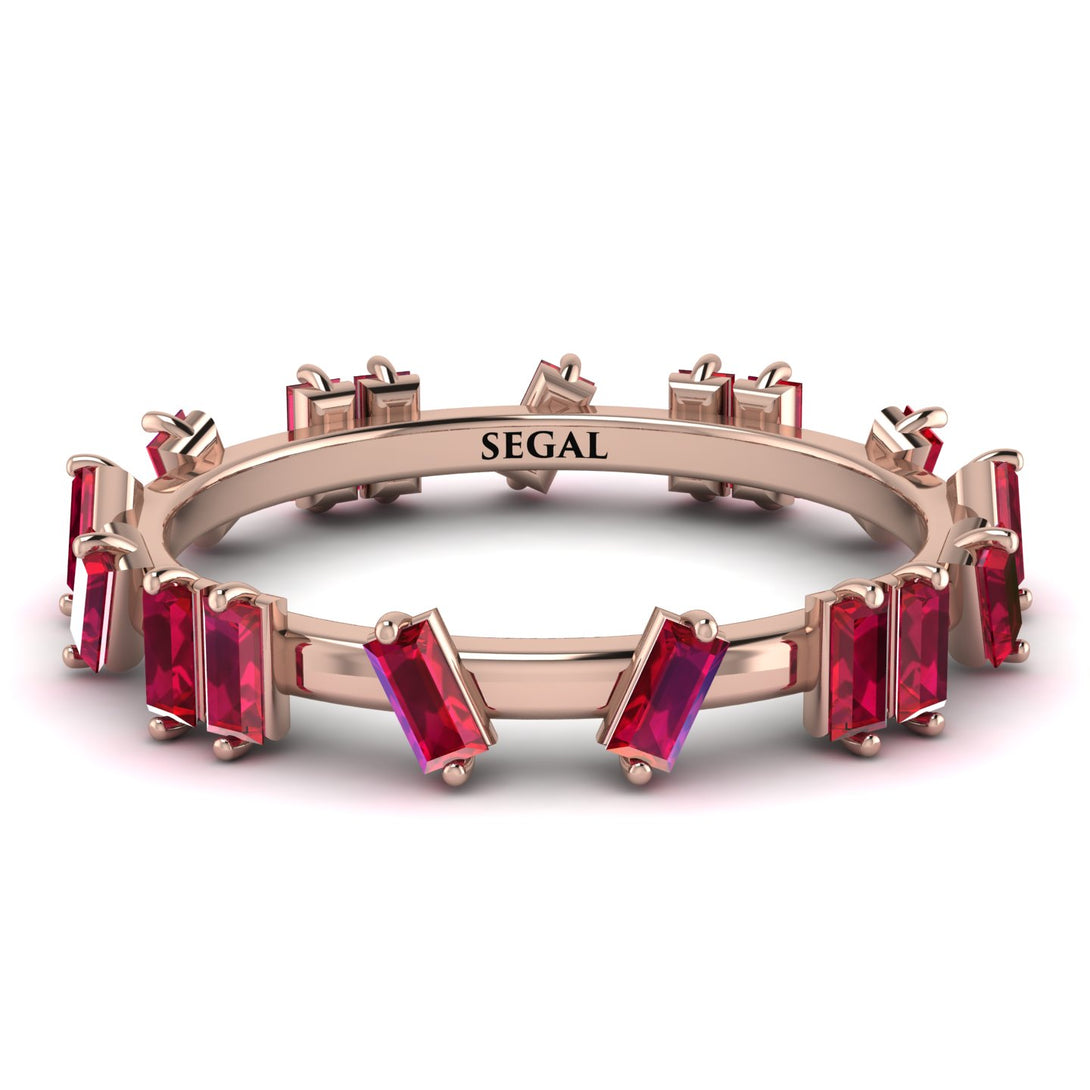 Baguette Ruby Eternity Band - Journee No. 11