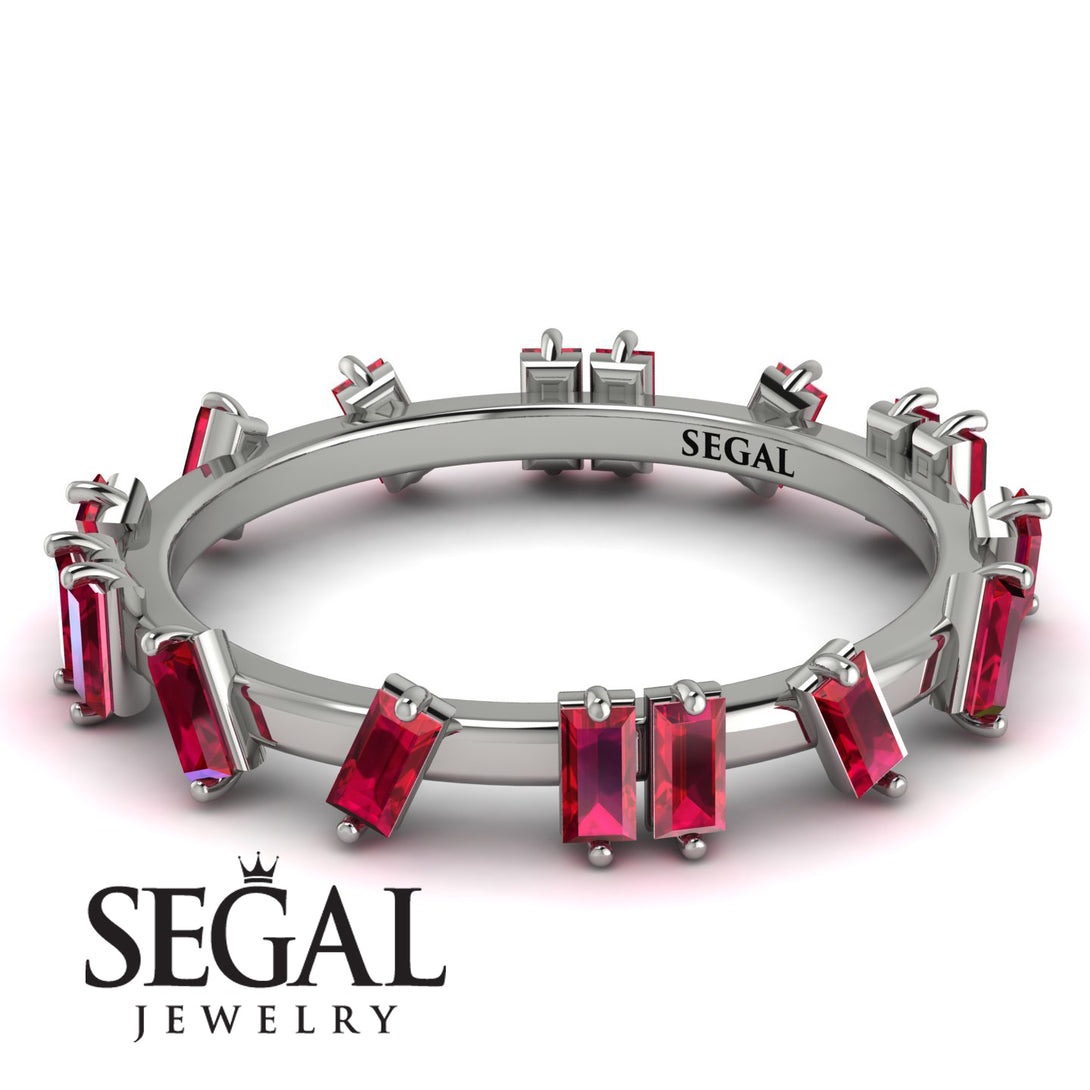 Baguette Ruby Eternity Band - Journee No. 12