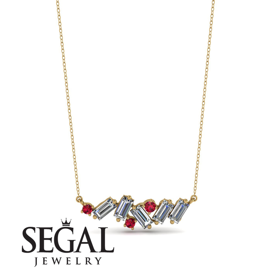 Baguette Ruby Necklace - Arielle No. 10