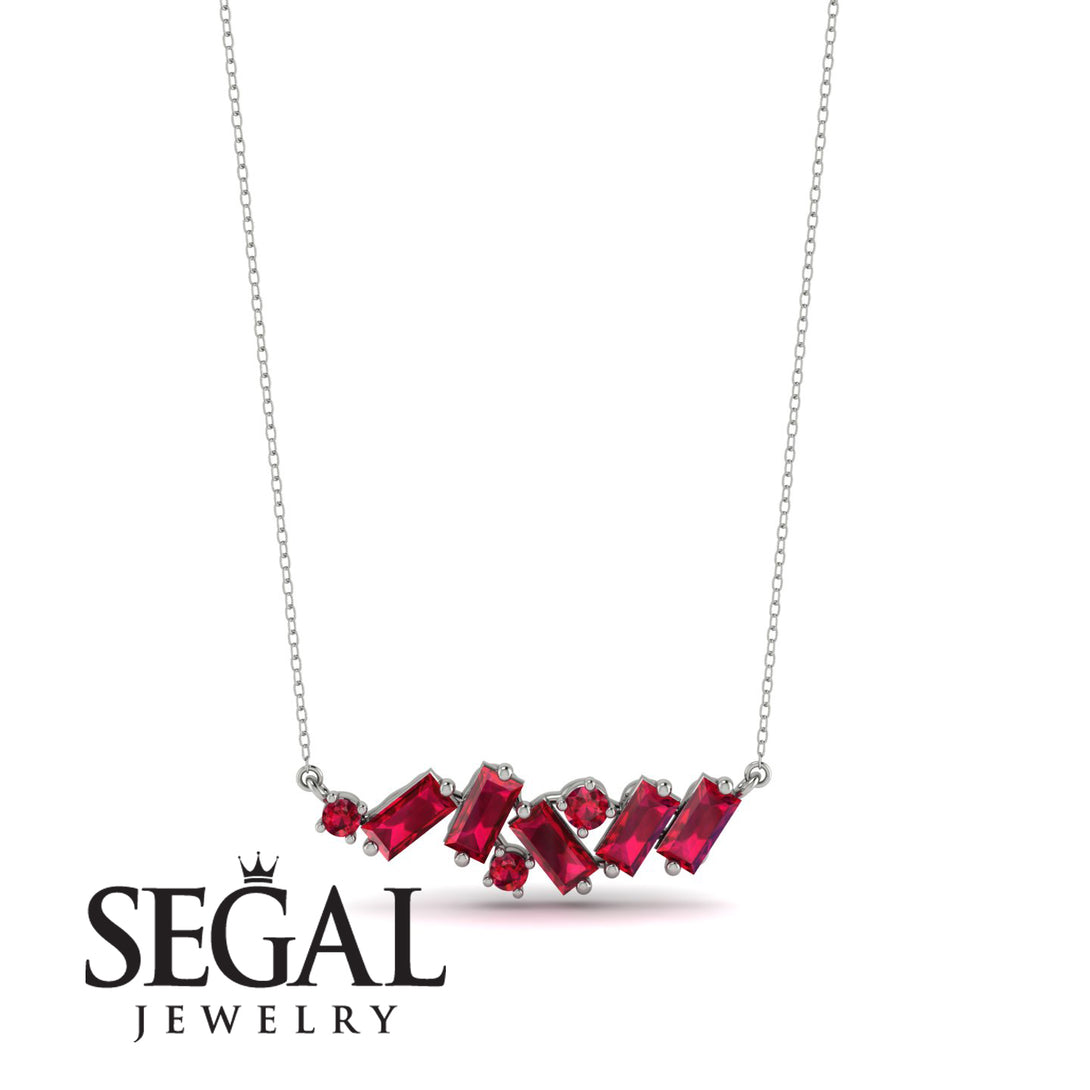 Baguette Ruby Necklace - Arielle No. 57