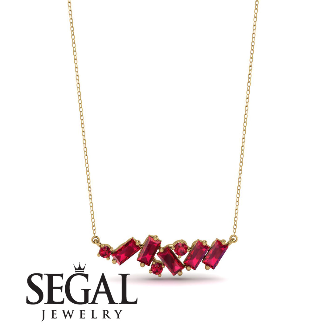 Baguette Ruby Necklace - Arielle No. 55