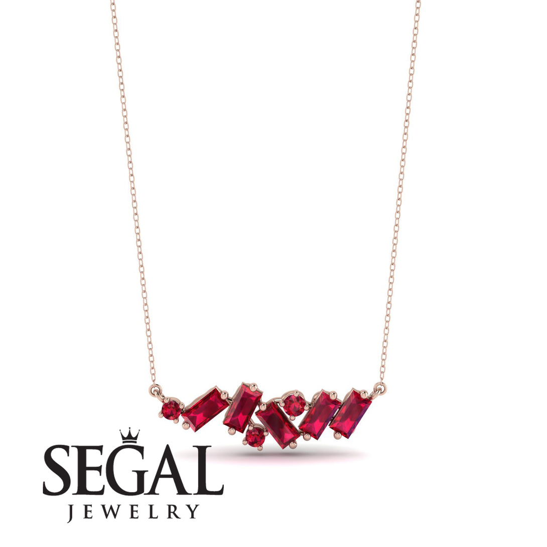 Baguette Ruby Necklace - Arielle No. 56