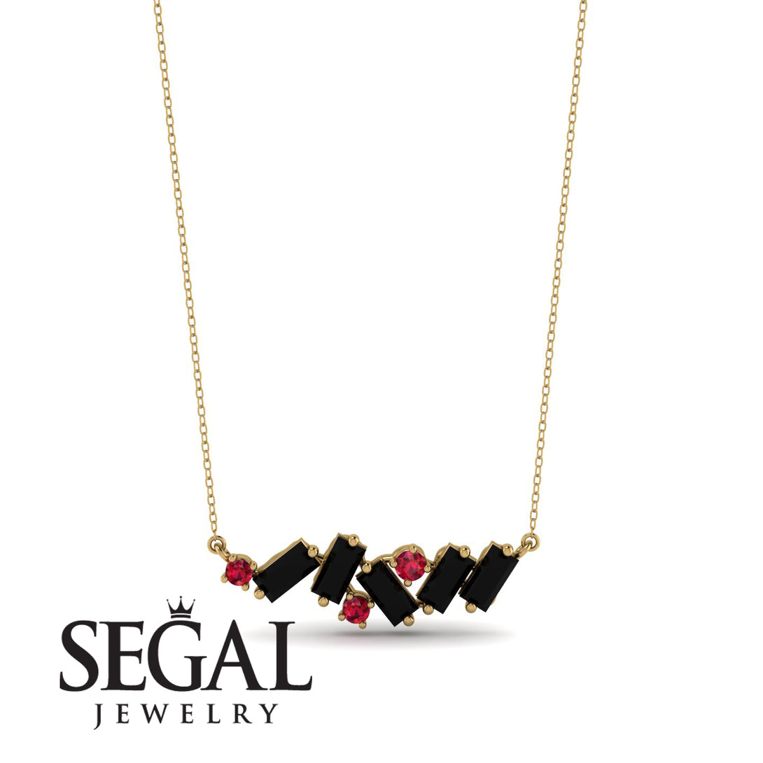 Baguette Ruby Necklace - Arielle No. 40