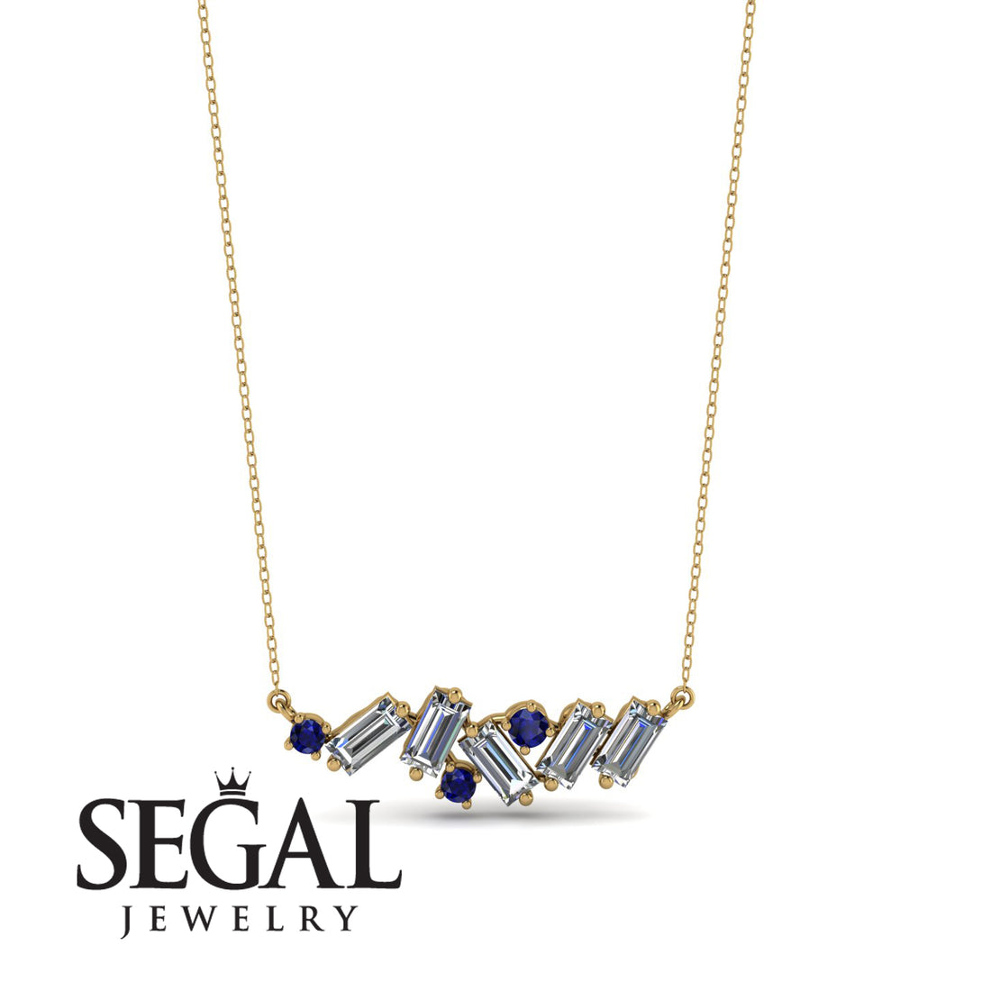 Baguette Sapphire Necklace - Arielle No. 13