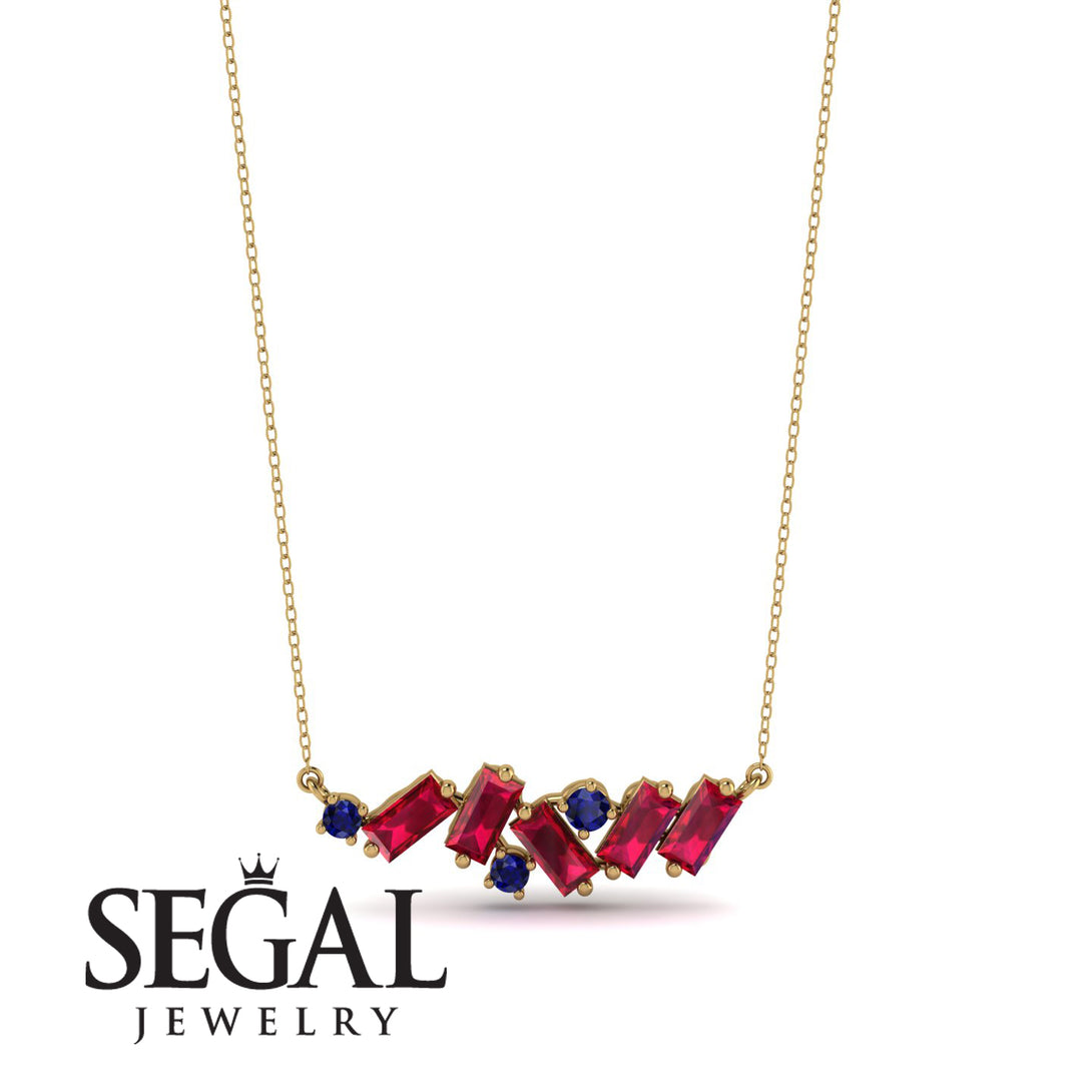 Baguette Sapphire Necklace - Arielle No. 58