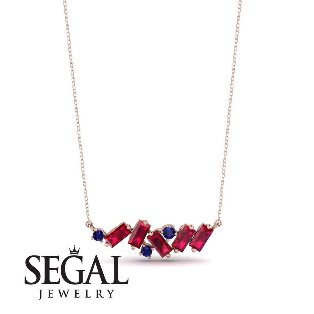 Baguette Sapphire Necklace - Arielle No. 59