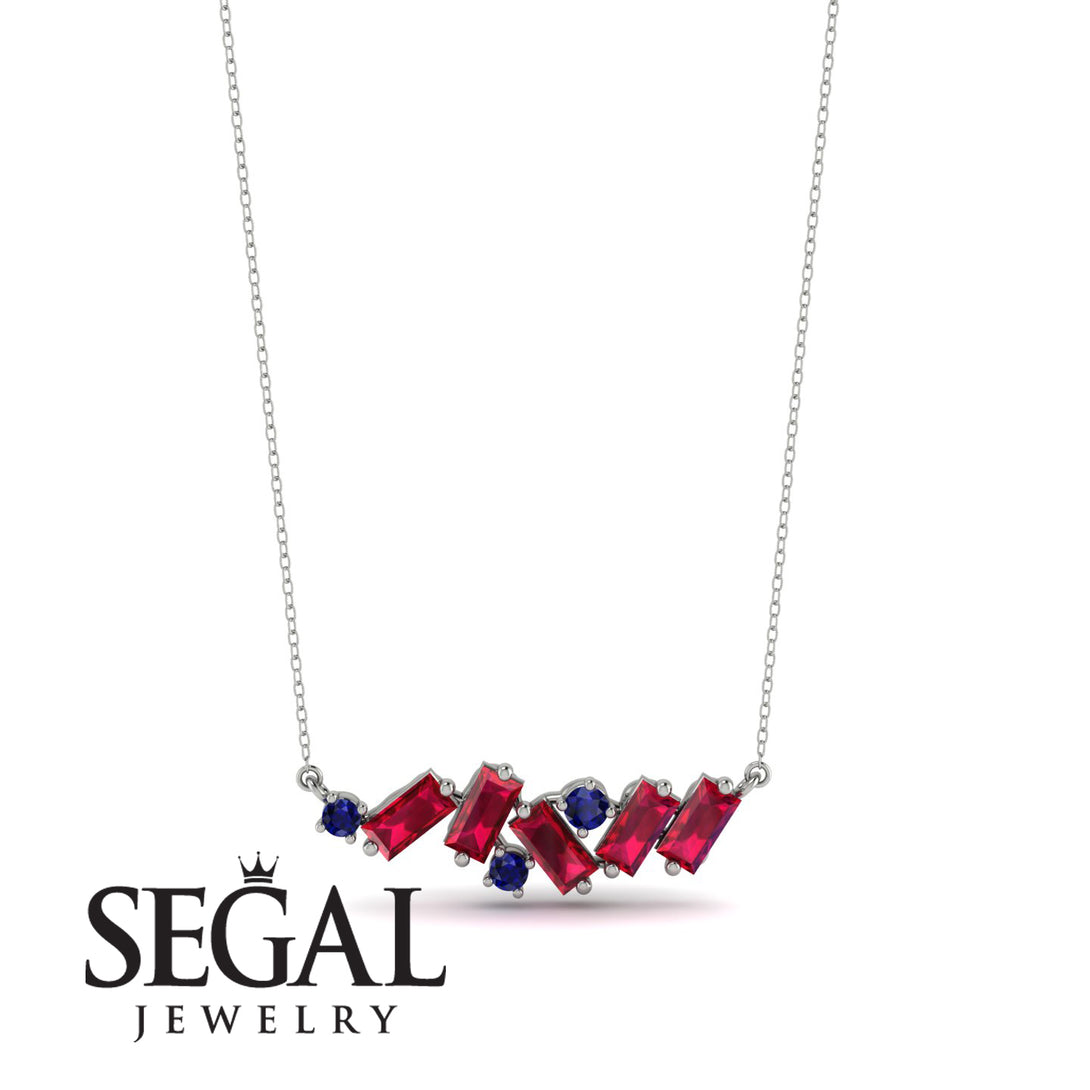 Baguette Sapphire Necklace - Arielle No. 60
