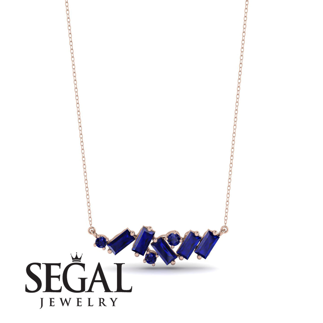Baguette Sapphire Necklace - Arielle No. 74