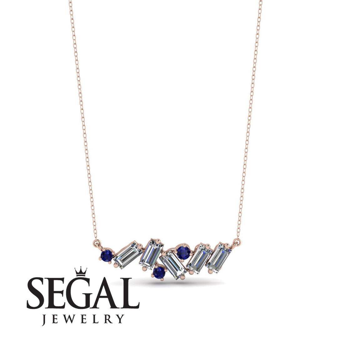 Baguette Sapphire Necklace - Arielle No. 14