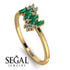 Baguette And Round Emerald Band - Daniela No. 4 image 2
