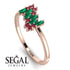 Baguette And Round Emerald Band - Daniela No. 50