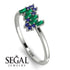 Baguette And Round Emerald Band - Daniela No. 66
