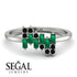 Baguette And Round Emerald Band - Daniela No. 36