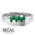 Baguette And Round Emerald Band - Daniela No. 6