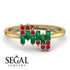 Baguette And Round Emerald Band - Daniela No. 49 image 10