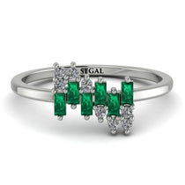 Baguette And Round Emerald Band - Daniela No. 6 image 1