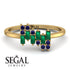 Baguette And Round Emerald Band - Daniela No. 64