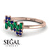 Baguette And Round Emerald Band - Daniela No. 65