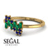 Baguette And Round Emerald Band - Daniela No. 64