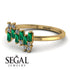 Baguette And Round Emerald Band - Daniela No. 4