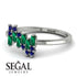 Baguette And Round Emerald Band - Daniela No. 66