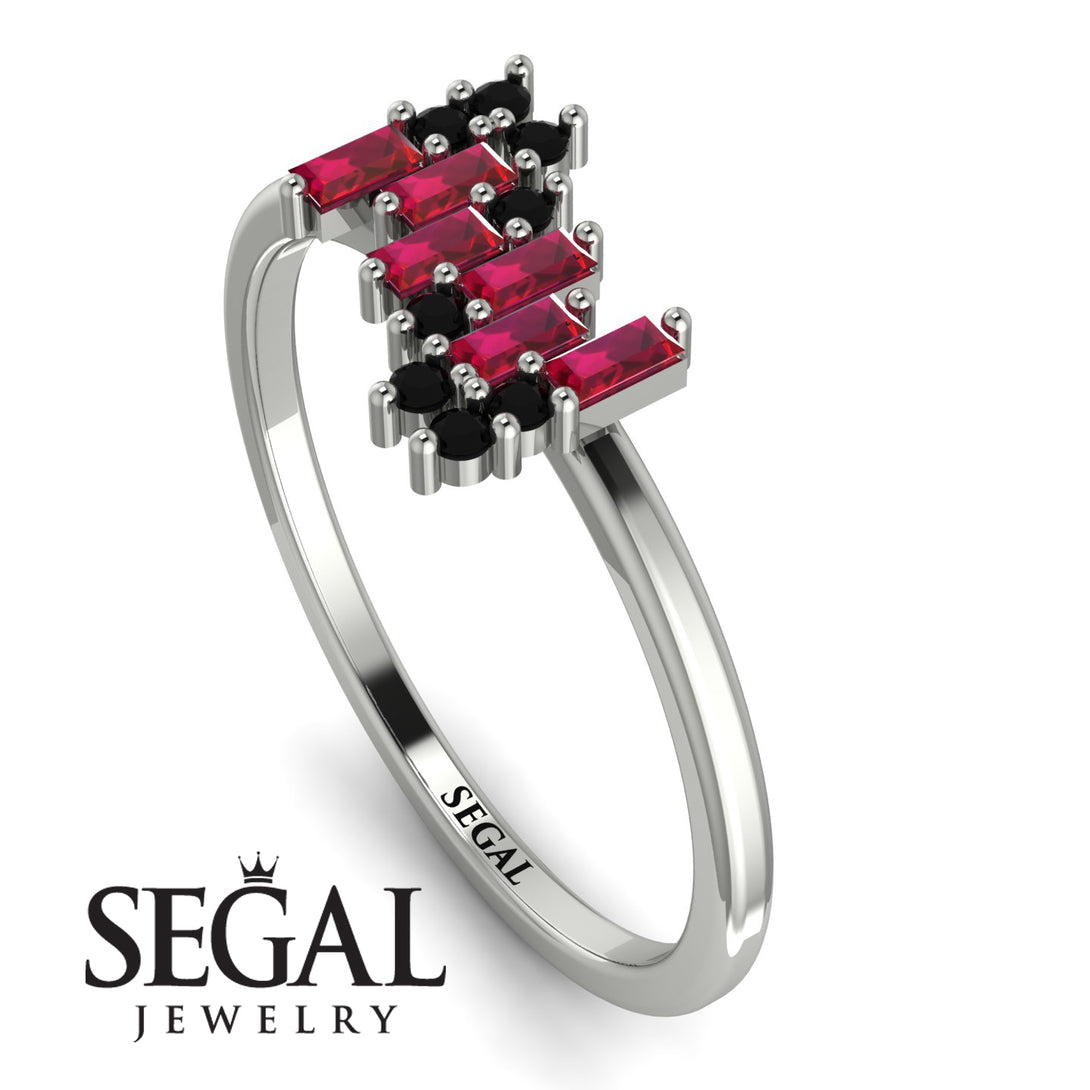 Baguette And Round Ruby Band - Daniela No. 42