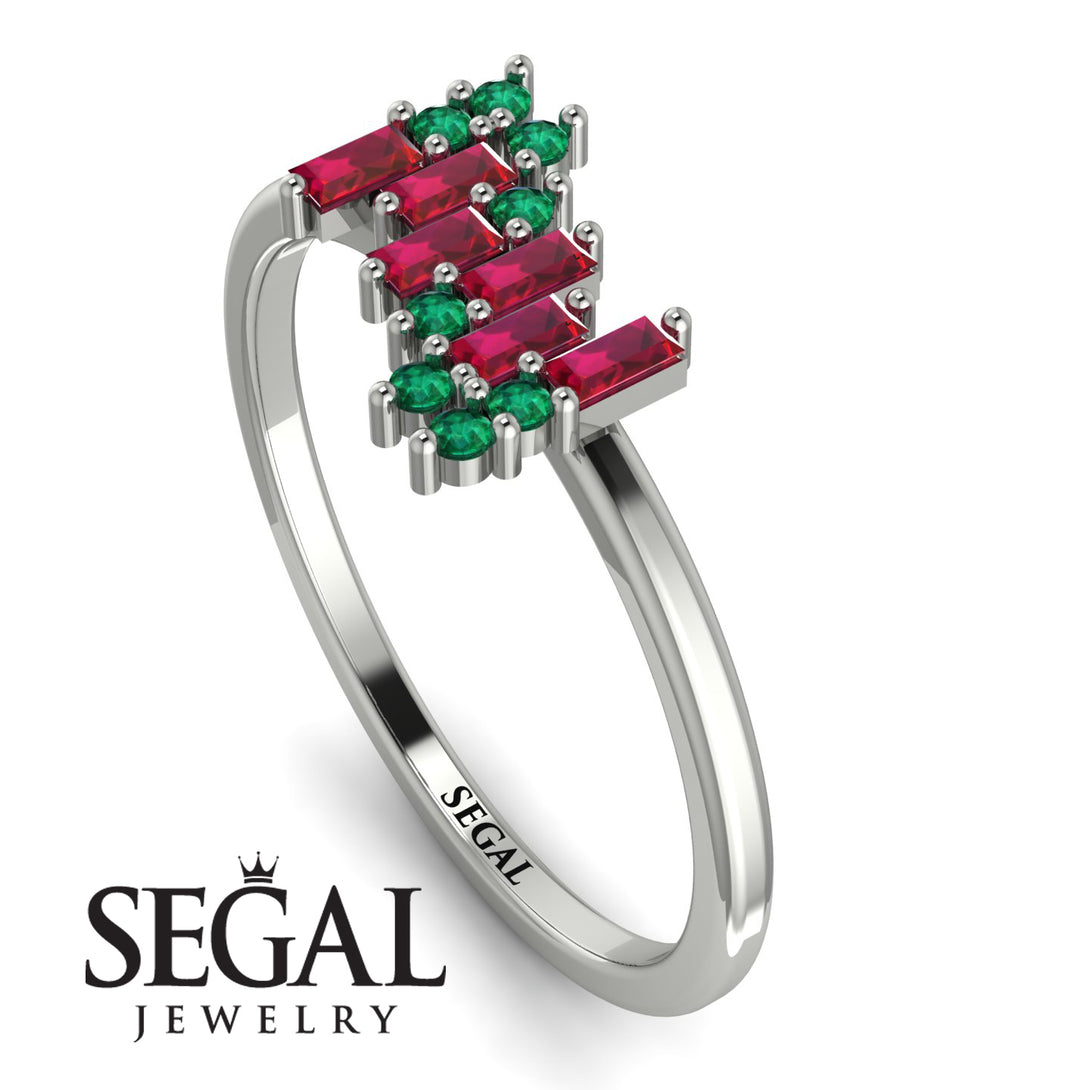 Baguette And Round Ruby Band - Daniela No. 27