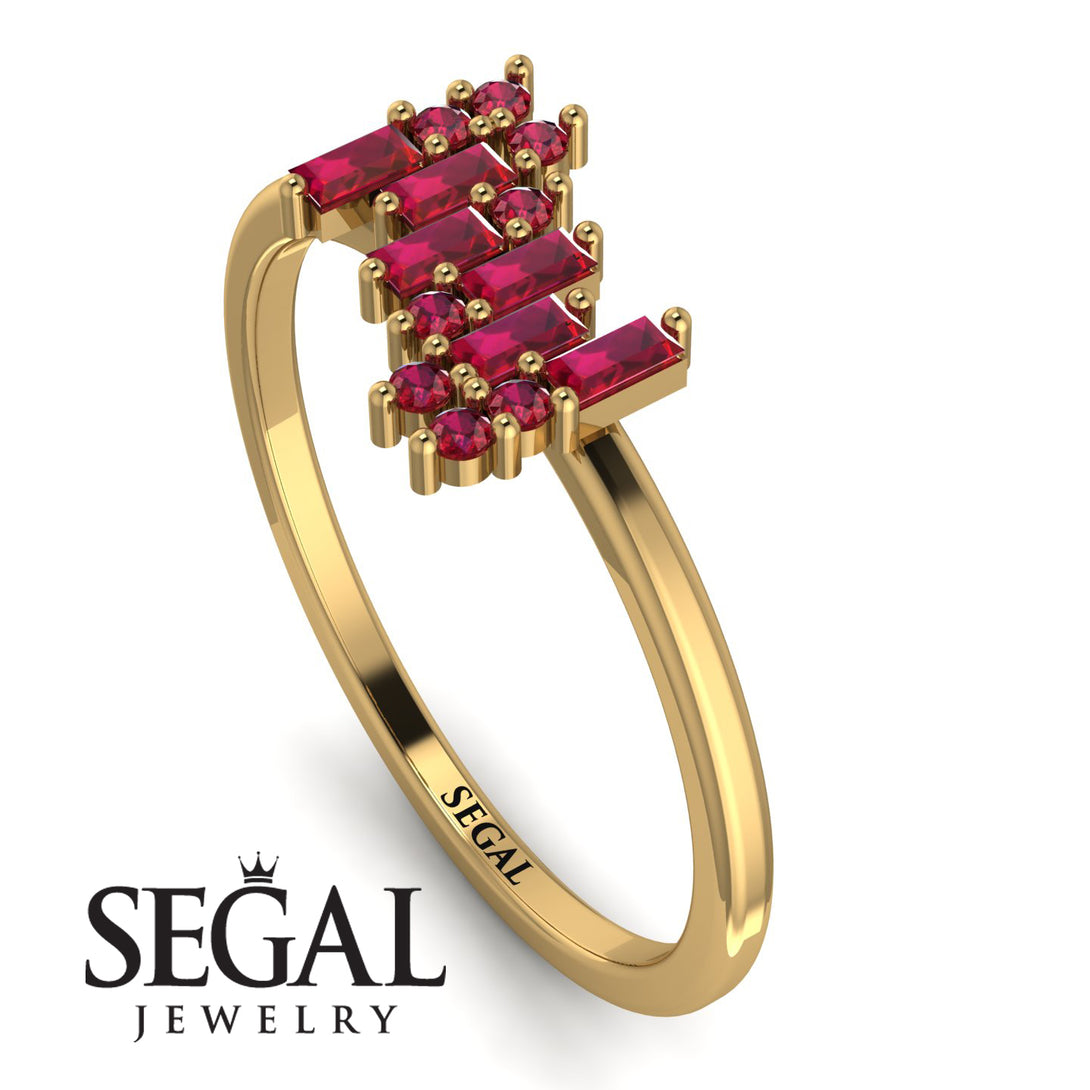 Baguette And Round Ruby Band - Daniela No. 55