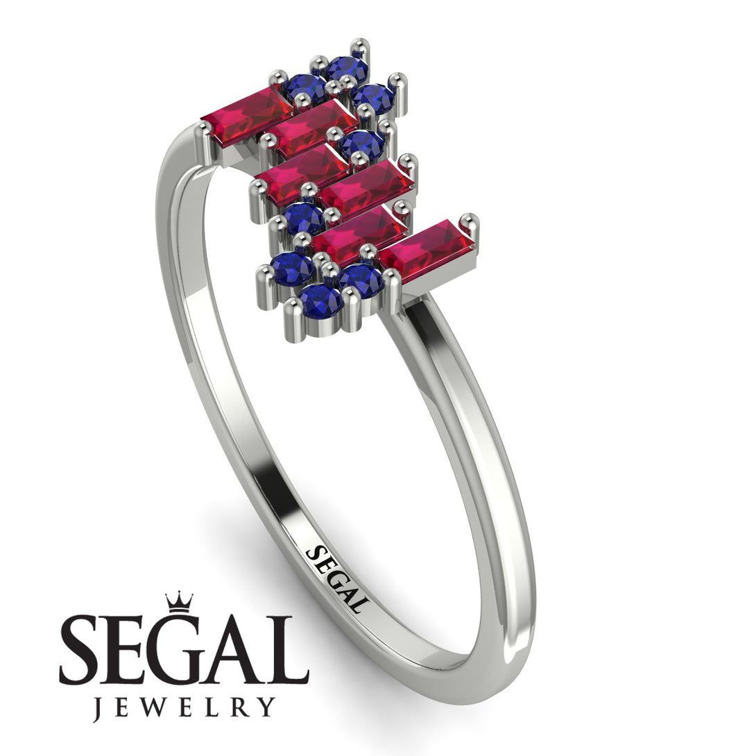 Baguette And Round Ruby Band - Daniela No. 72