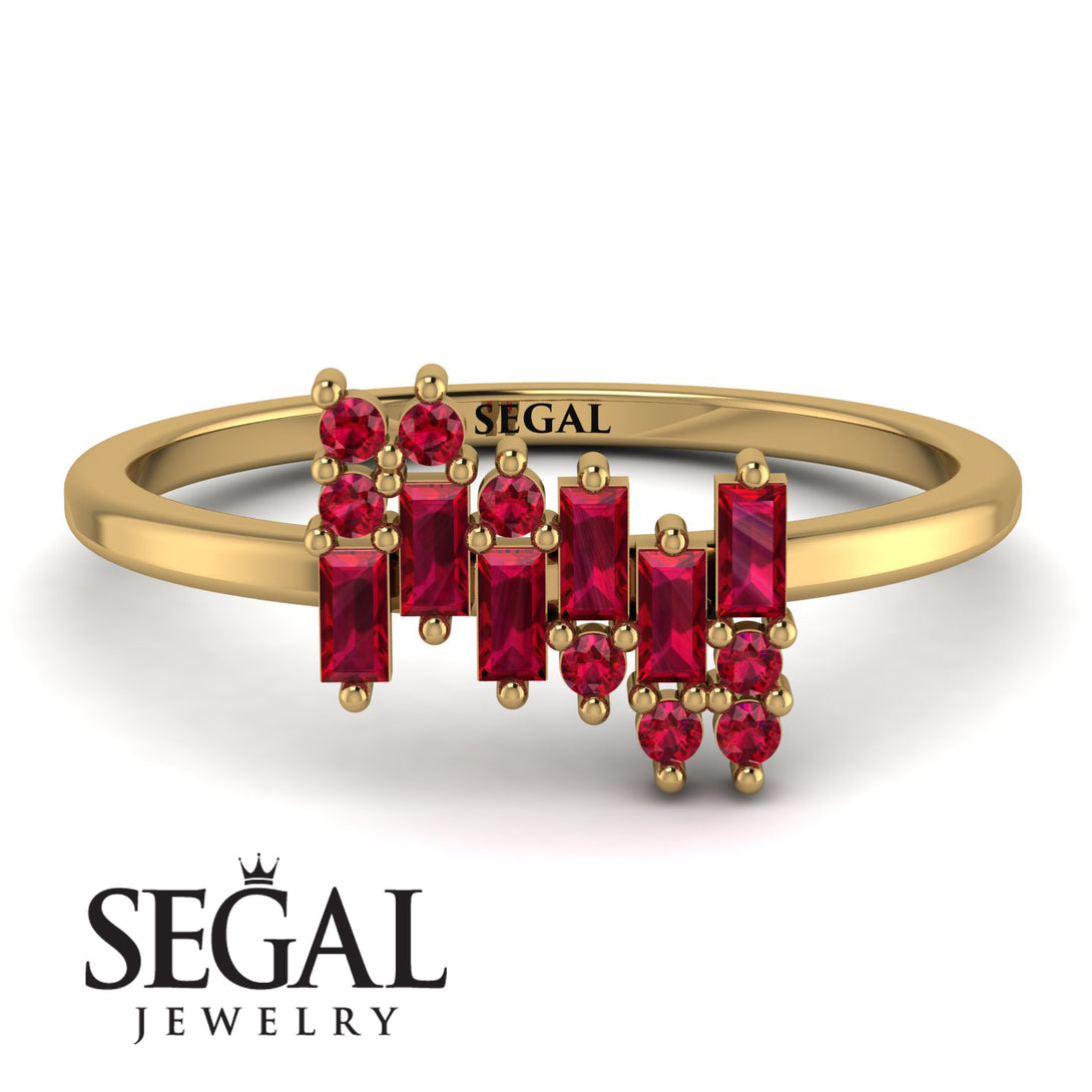 Baguette And Round Ruby Band - Daniela No. 55