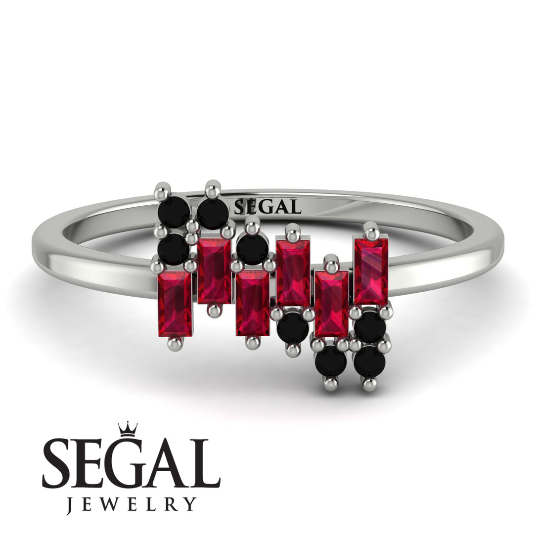 Baguette And Round Ruby Band - Daniela No. 42
