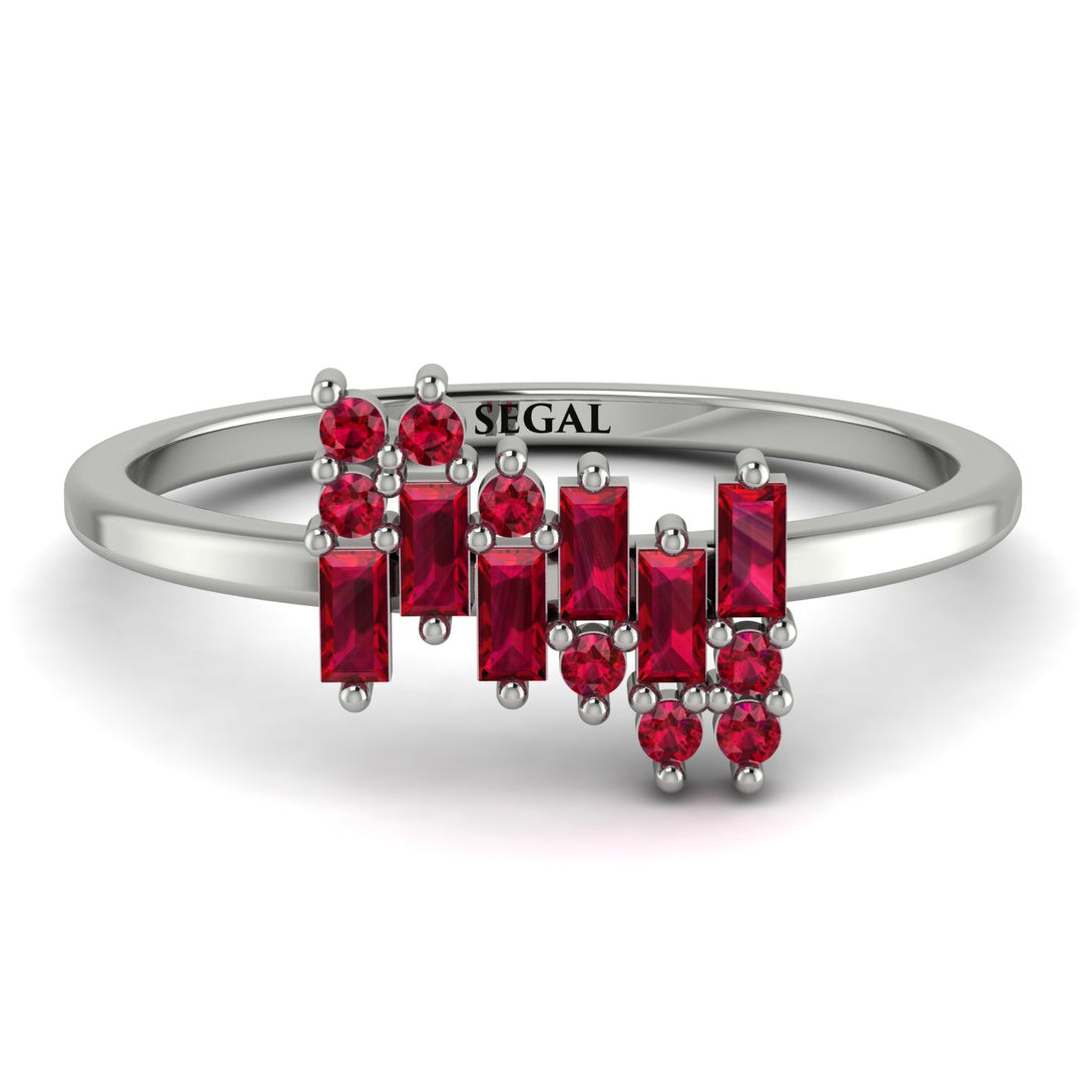 Baguette And Round Ruby Band - Daniela No. 57