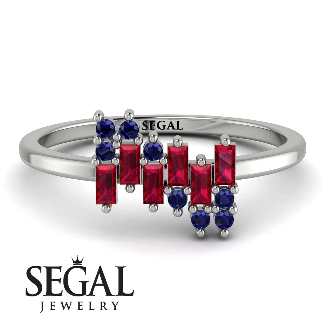 Baguette And Round Ruby Band - Daniela No. 72