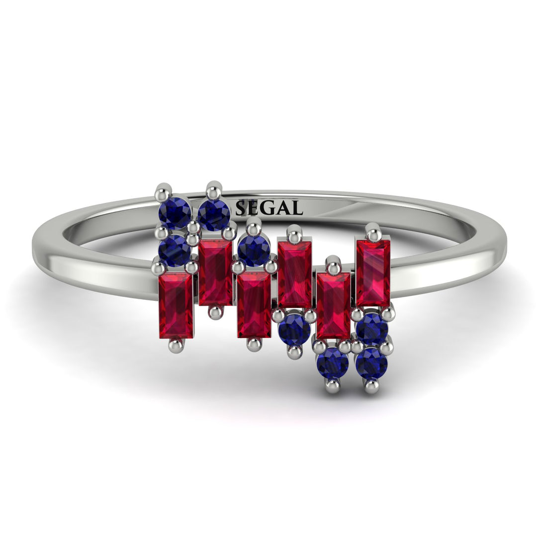 Baguette And Round Ruby Band - Daniela No. 72