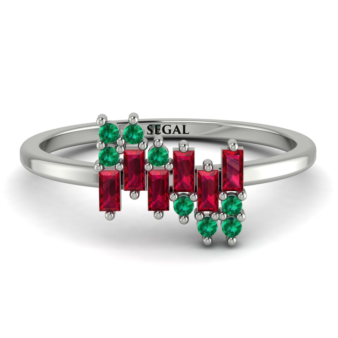 Baguette And Round Ruby Band - Daniela No. 27
