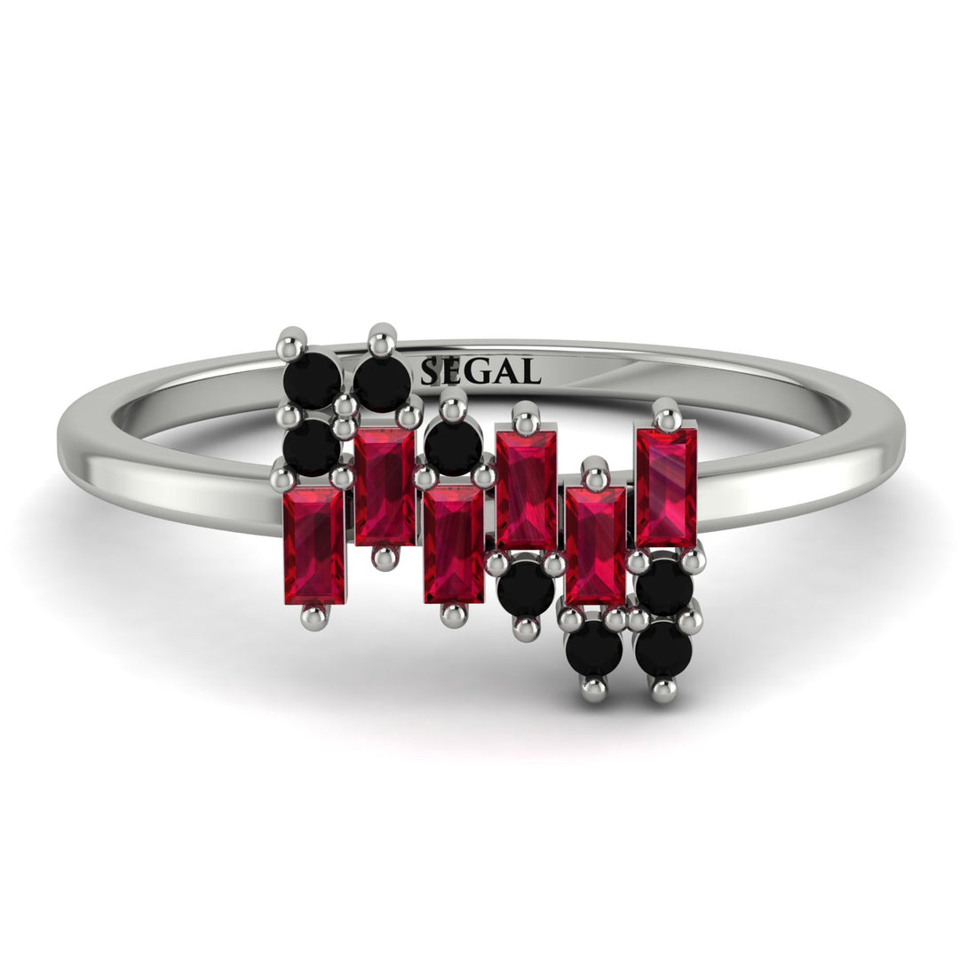 Baguette And Round Ruby Band - Daniela No. 42
