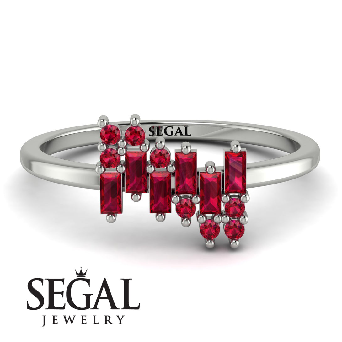 Baguette And Round Ruby Band - Daniela No. 57